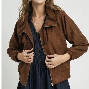 Elegant Brown Women's Utility Jacket